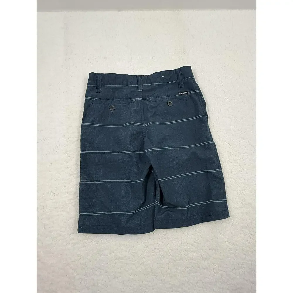Quiksilver White Navy Striped Stitching Belt Loops‎ Shorts Set Boys Size 7